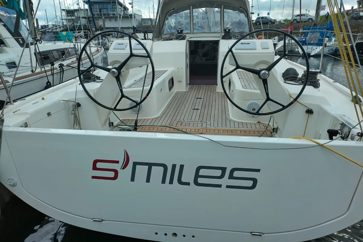 Cockpit of Smiles, a AD Boats Salona 380 sailboat at Yerseke, Netherlands