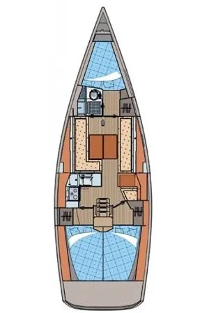 Floor plan of November, a Elan 350 Performance sailboat at Grad Pula, Croatia