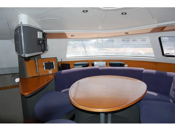 Salon of Piropo Primero, a Fountaine Pajot Belize 43 catamaran at es Jonquet, Spain