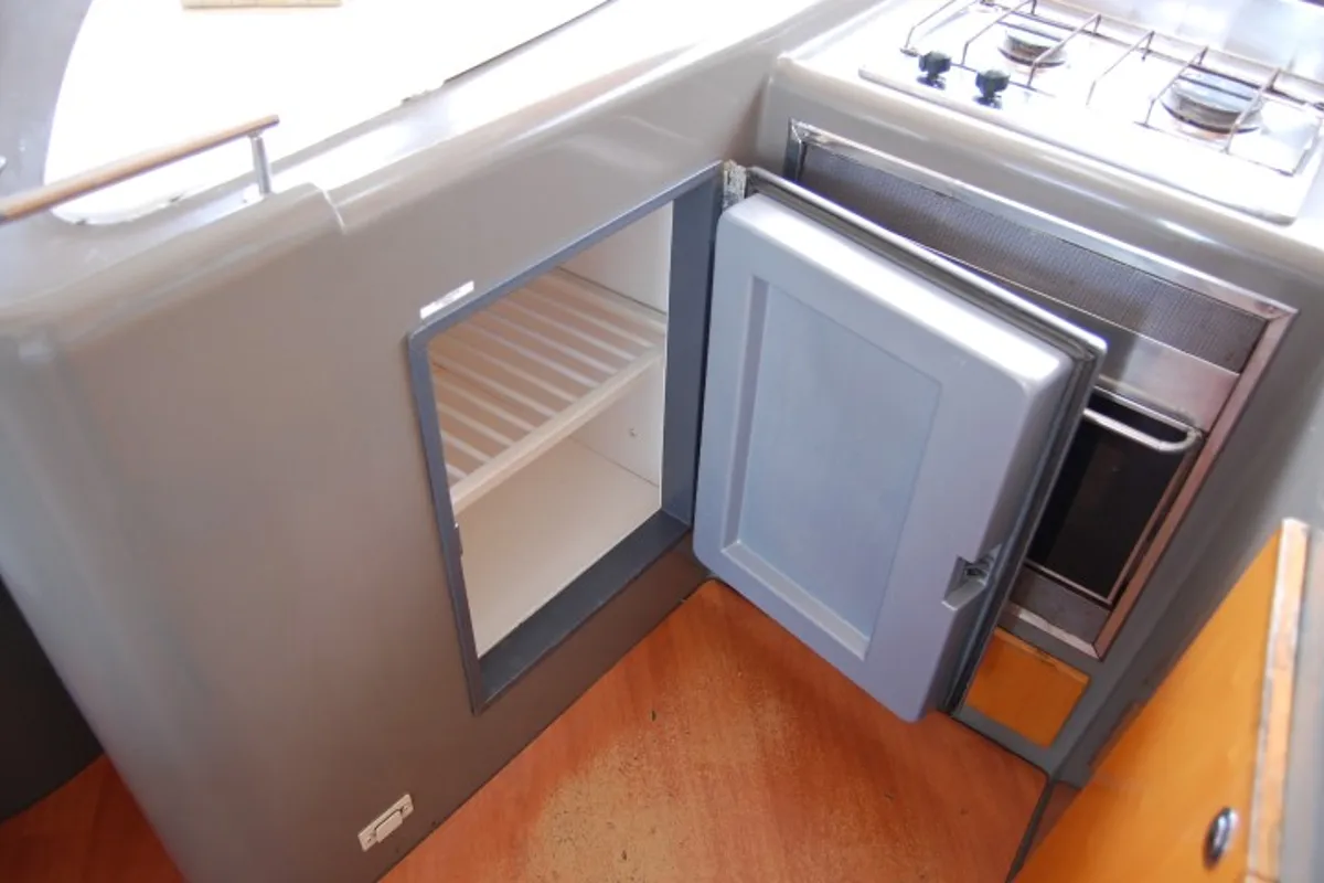 Galley of Piropo Primero, a Fountaine Pajot Belize 43 catamaran at es Jonquet, Spain