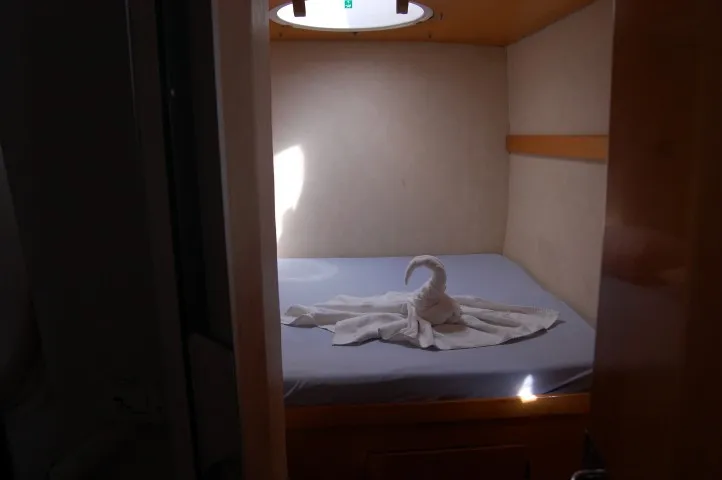 Cabin on Piropo Primero, a Fountaine Pajot Belize 43 catamaran at es Jonquet, Spain