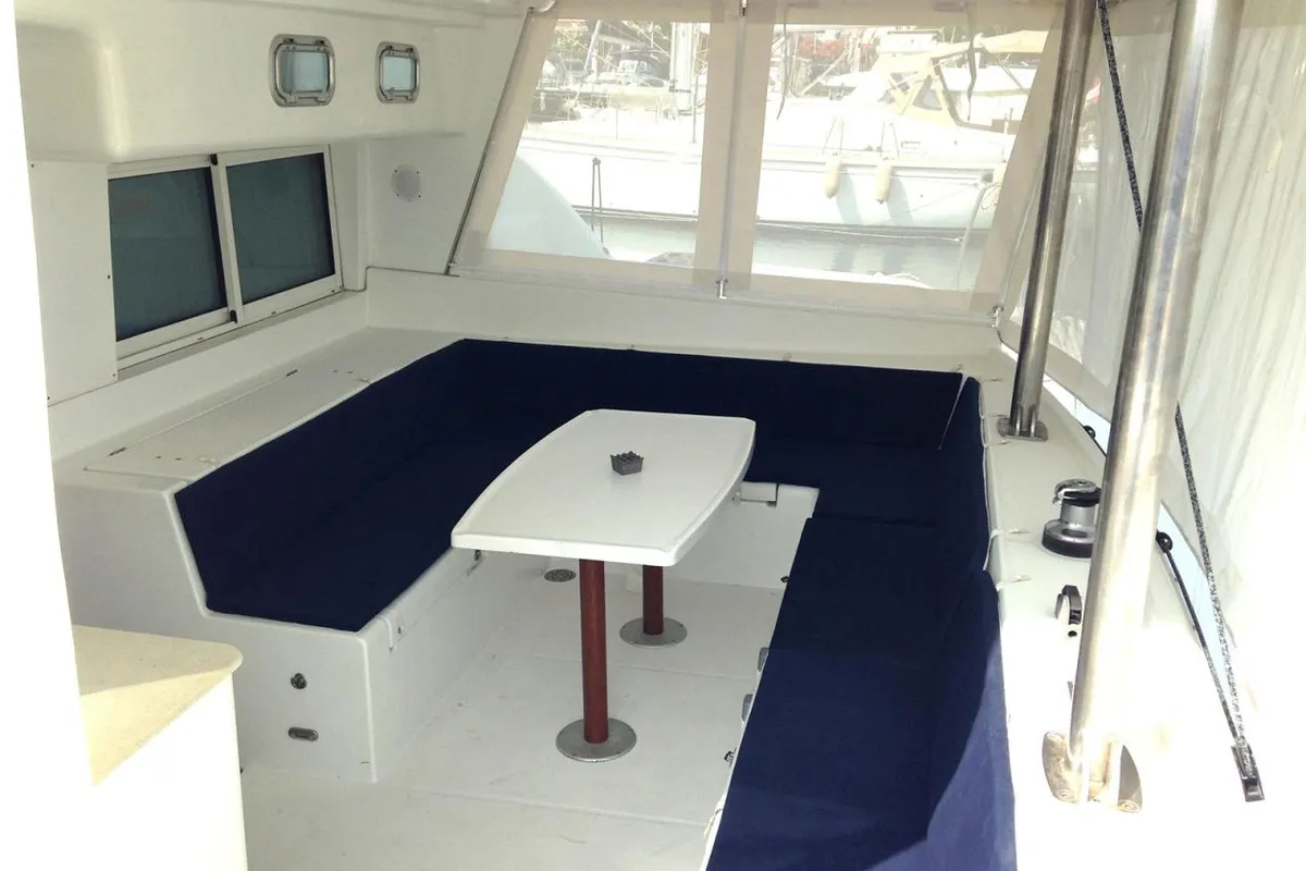 Cabin on Georgina, a Lagoon 440 catamaran at Athens, Greece