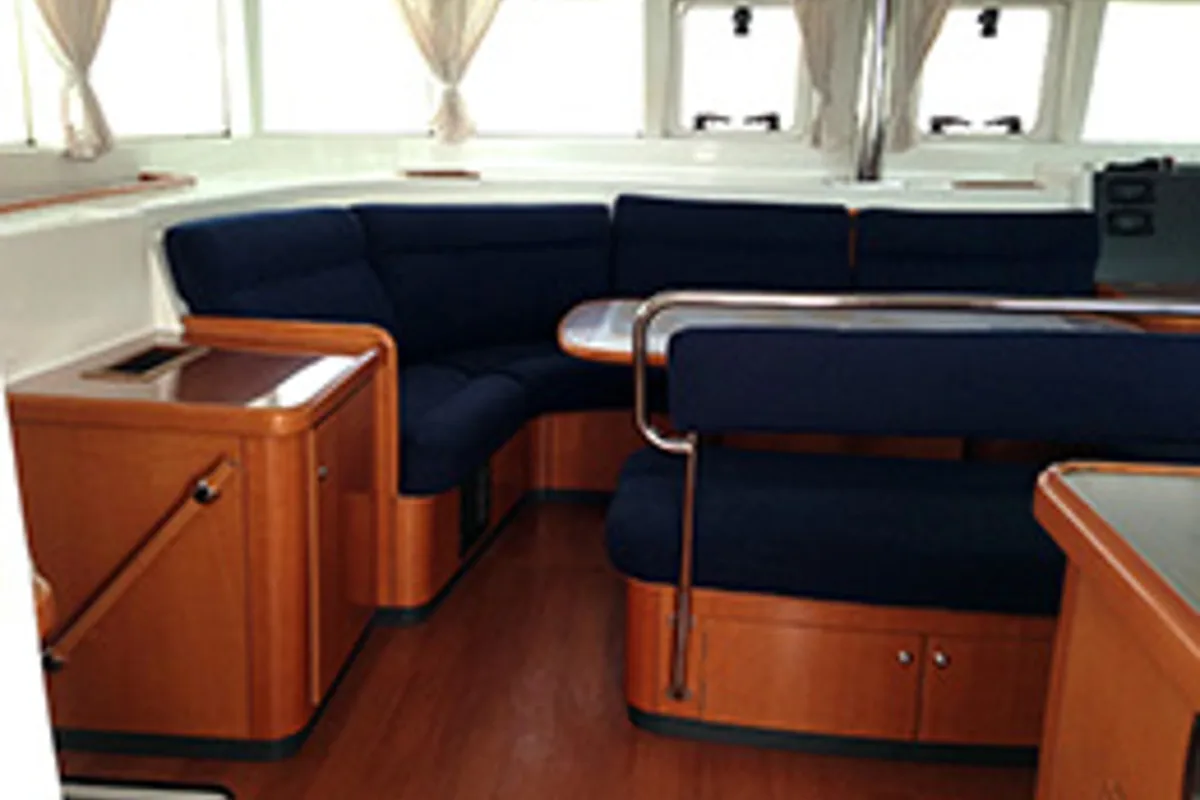 Salon of Georgina, a Lagoon 440 catamaran at Athens, Greece