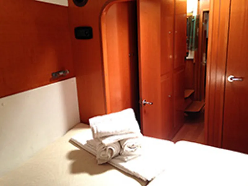 Deck of Georgina, a Lagoon 440 catamaran at Athens, Greece