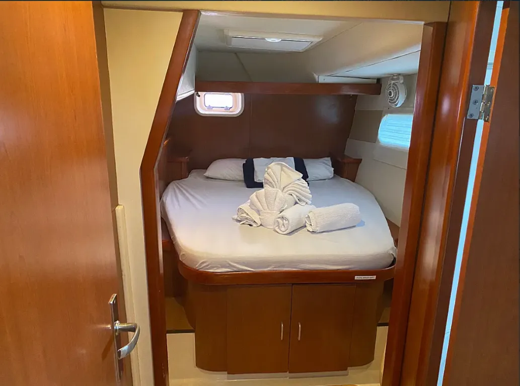 Cabin on Moko Jumbie, a Leopard 46 catamaran at Ribishi, Saint Vincent and the Grenadines