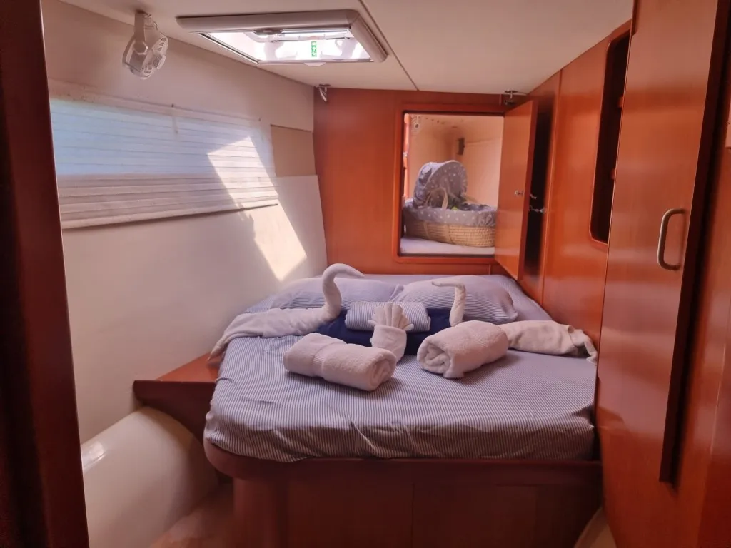 Cabin on Moko Jumbie, a Leopard 46 catamaran at Ribishi, Saint Vincent and the Grenadines