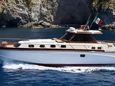 Micus, a Zarcos 40 motorboat at San Vito Lo Capo, Italy
