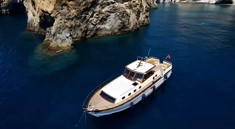 Micus, a Zarcos 40 motorboat at San Vito Lo Capo, Italy