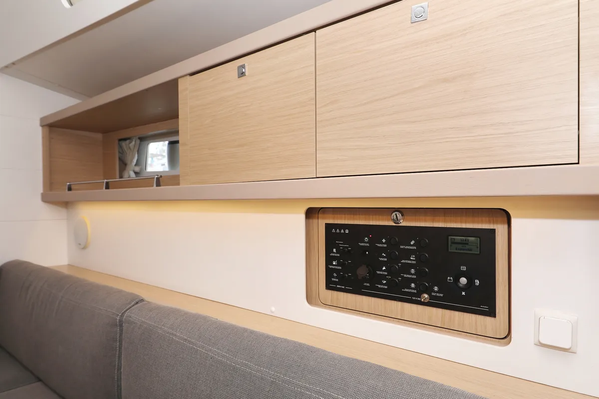 Salon of Barbarella, a Beneteau Oceanis 45 sailboat at Trogir, Croatia