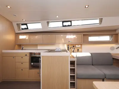 Galley of Barbarella, a Beneteau Oceanis 45 sailboat at Trogir, Croatia