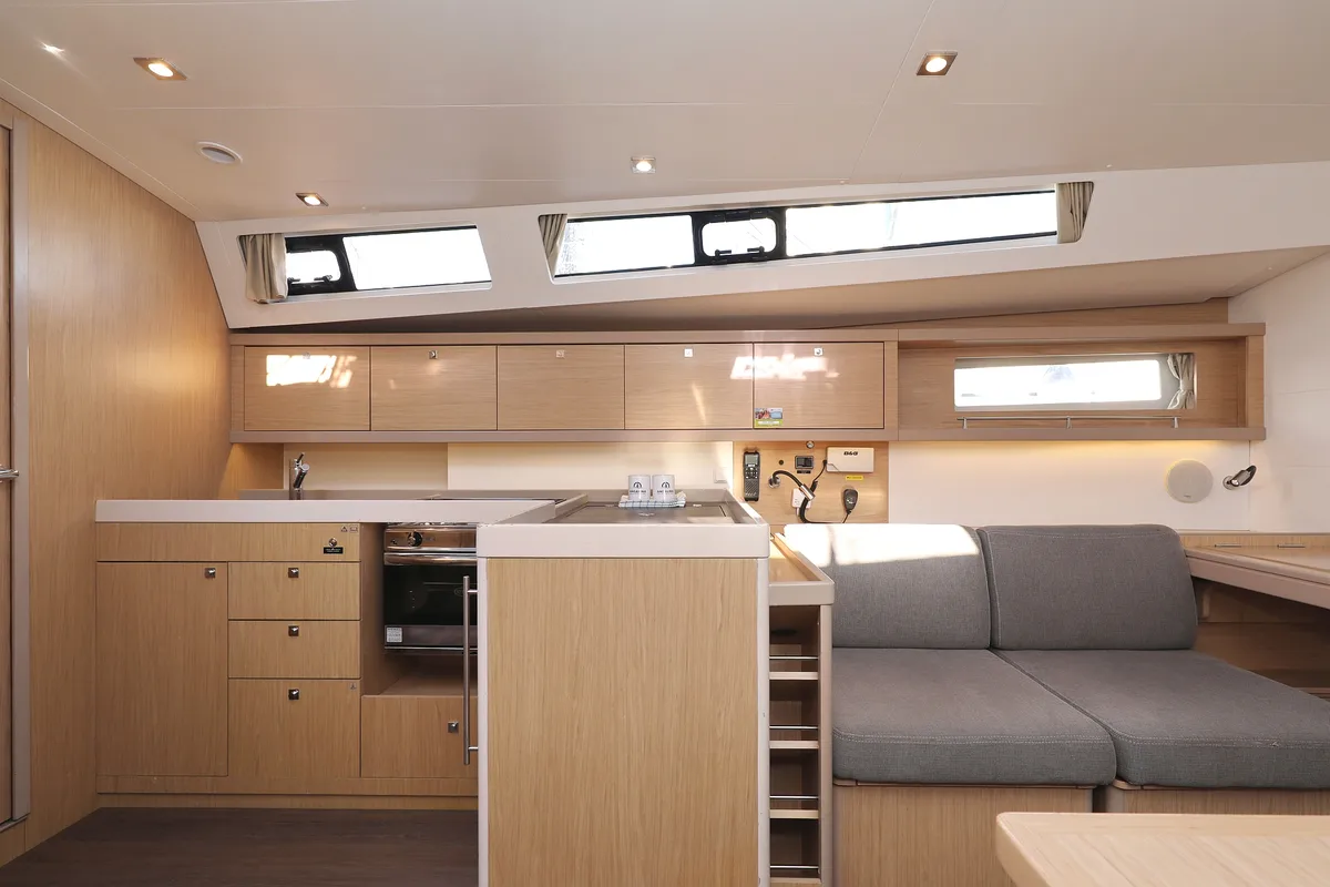 Galley of Barbarella, a Beneteau Oceanis 45 sailboat at Trogir, Croatia