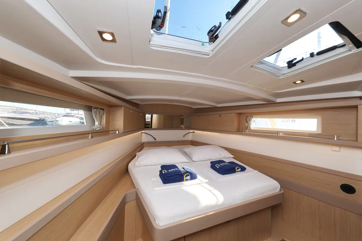 Cabin on Barbarella, a Beneteau Oceanis 45 sailboat at Trogir, Croatia