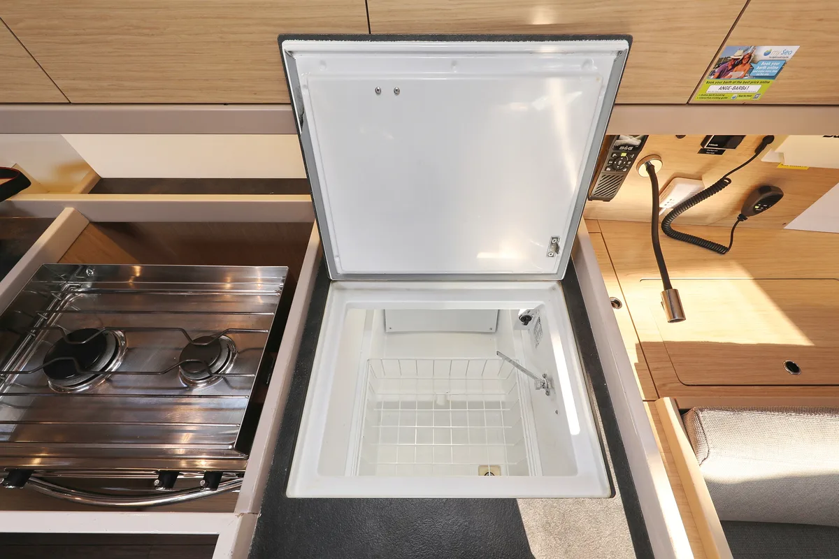 Galley of Barbarella, a Beneteau Oceanis 45 sailboat at Trogir, Croatia