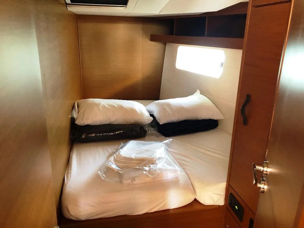 Cabin on Wise John, a Jeanneau 54 sailboat at Skiathos, Greece