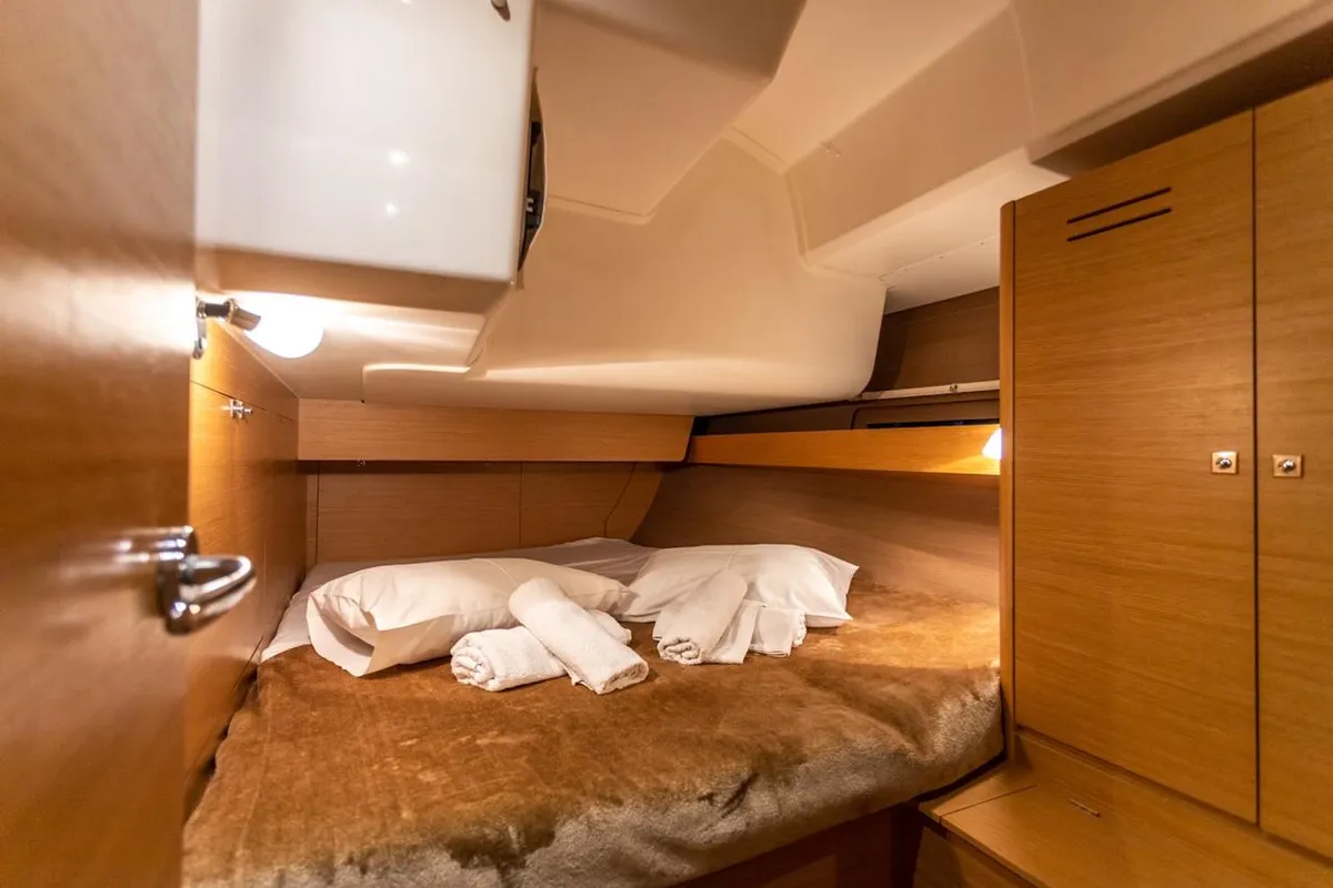 Cabin on Silia, a Dufour 460 sailboat at Municipal Unit of Lefkada, Greece