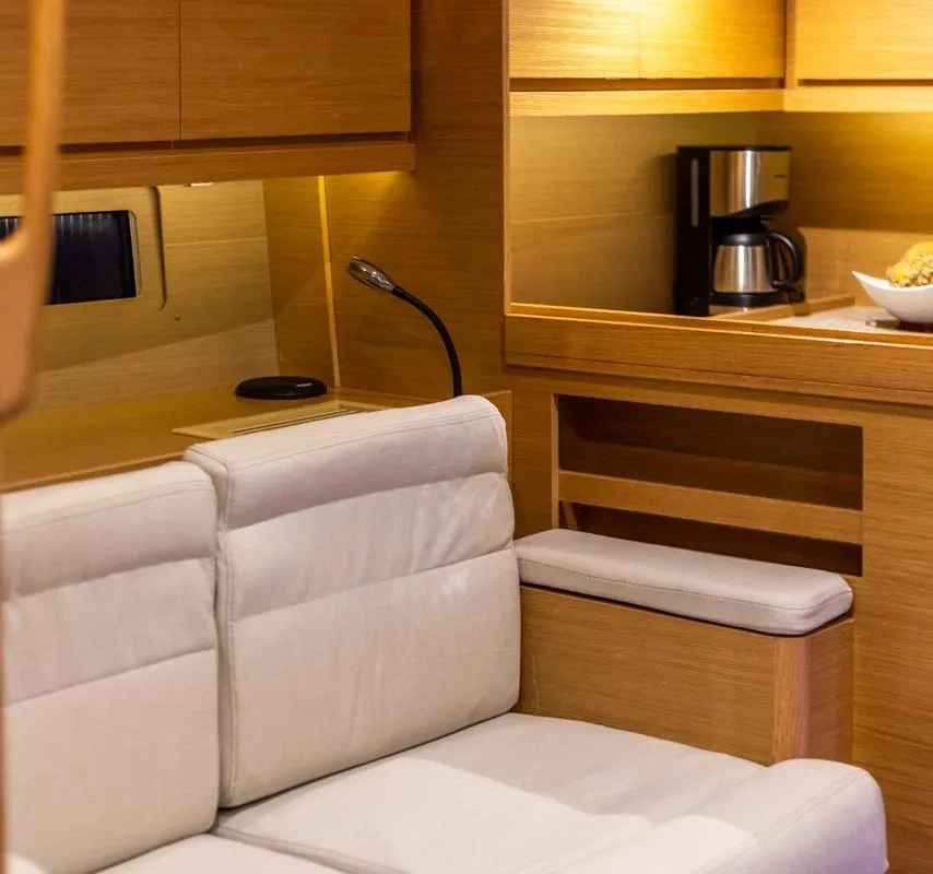 Galley of Silia, a Dufour 460 sailboat at Municipal Unit of Lefkada, Greece