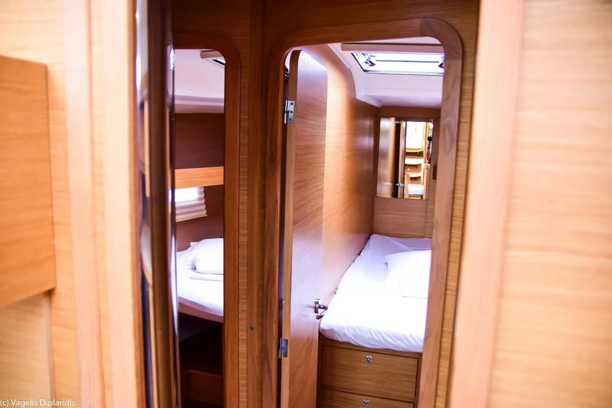 Cabin on Silia, a Dufour 460 sailboat at Municipal Unit of Lefkada, Greece