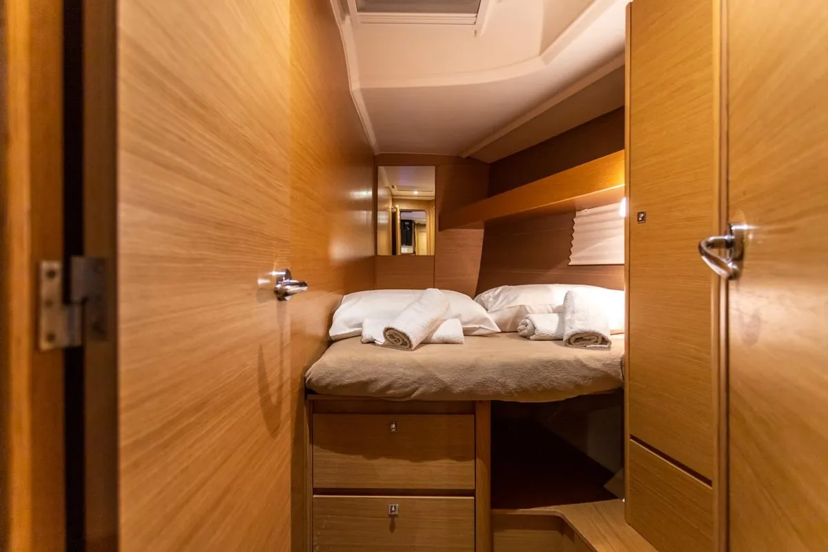 Cabin on Silia, a Dufour 460 sailboat at Municipal Unit of Lefkada, Greece