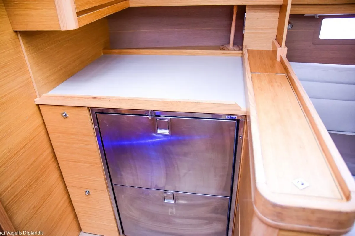 Galley of Silia, a Dufour 460 sailboat at Municipal Unit of Lefkada, Greece