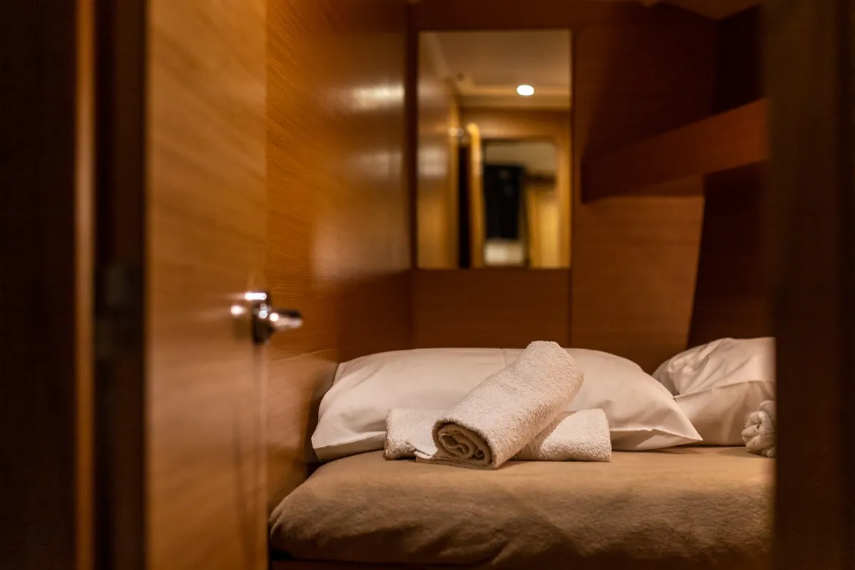 Cabin on Silia, a Dufour 460 sailboat at Municipal Unit of Lefkada, Greece