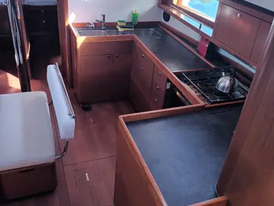 Galley of Luna Rossa, a Beneteau Oceanis 48 sailboat at Šibenik, Croatia