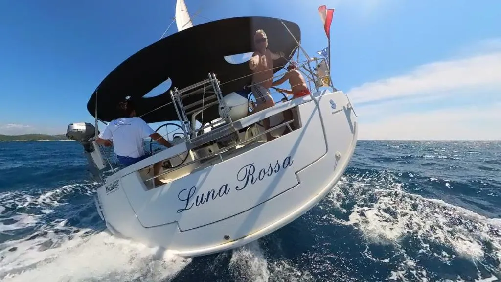 Exterior view of Luna Rossa, a Beneteau Oceanis 48 sailboat at Šibenik, Croatia