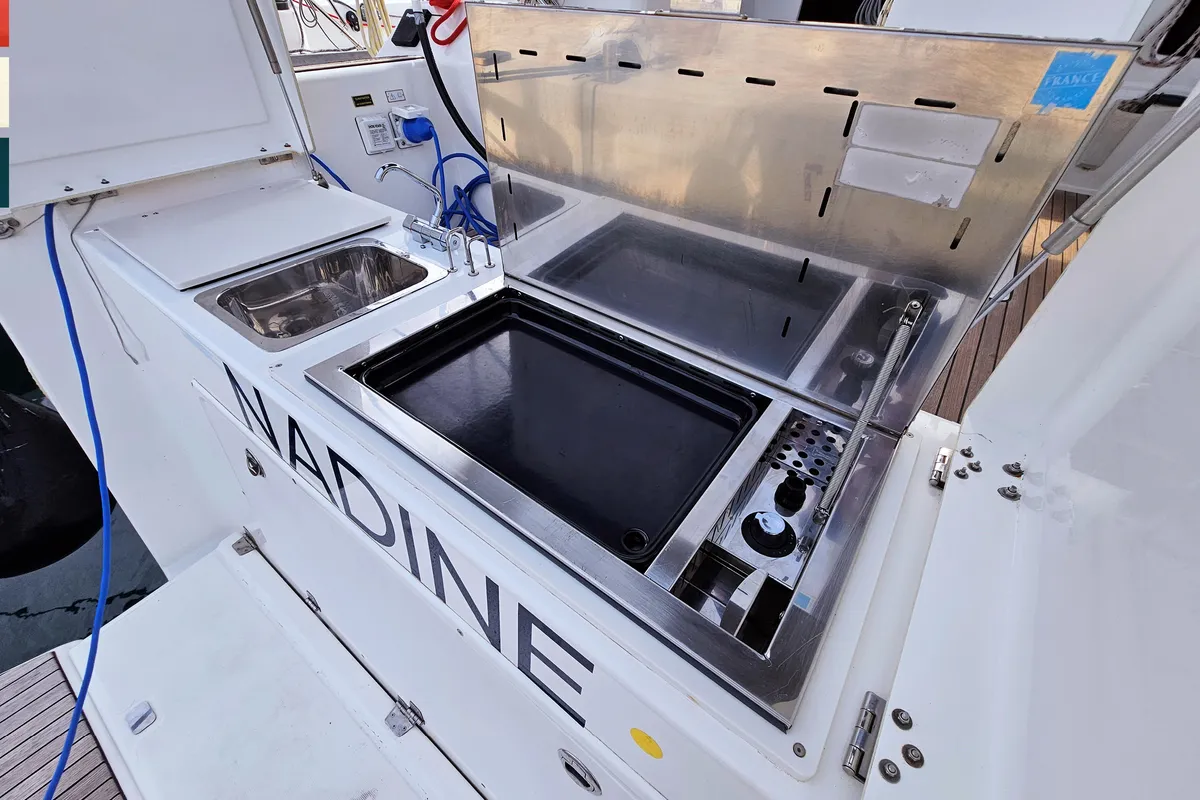 Galley of Nadine, a Dufour 460 GL sailboat at Rogoznica, Croatia