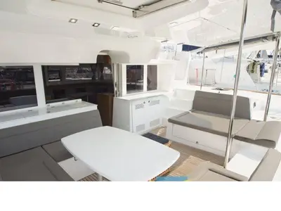 Hydra VIII, a Lagoon 450 Fly catamaran at Athens, Greece