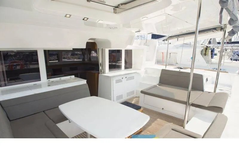 Hydra VIII, a Lagoon 450 Fly catamaran at Athens, Greece