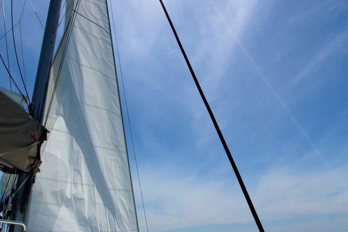 Exterior view of Amelie, a Dufour Catamaran 48 catamaran at Cecina, Italy