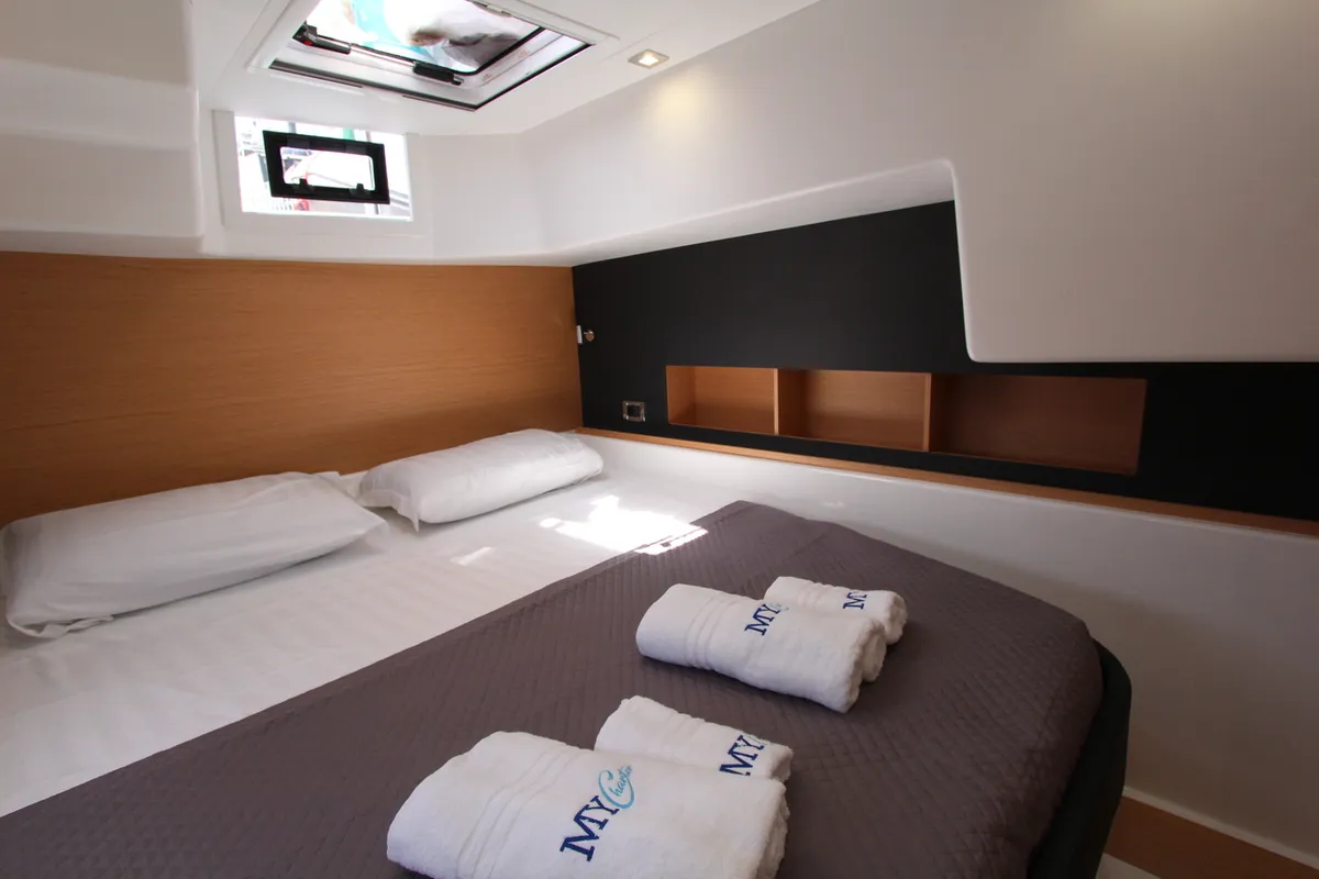 Cabin on Amelie, a Dufour Catamaran 48 catamaran at Cecina, Italy