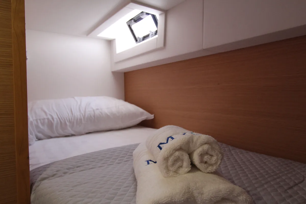 Cabin on Amelie, a Dufour Catamaran 48 catamaran at Cecina, Italy