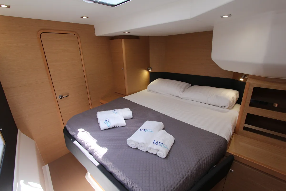 Cabin on Amelie, a Dufour Catamaran 48 catamaran at Cecina, Italy