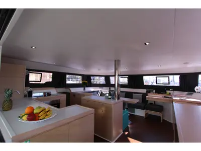 Salon of Amelie, a Dufour Catamaran 48 catamaran at Cecina, Italy