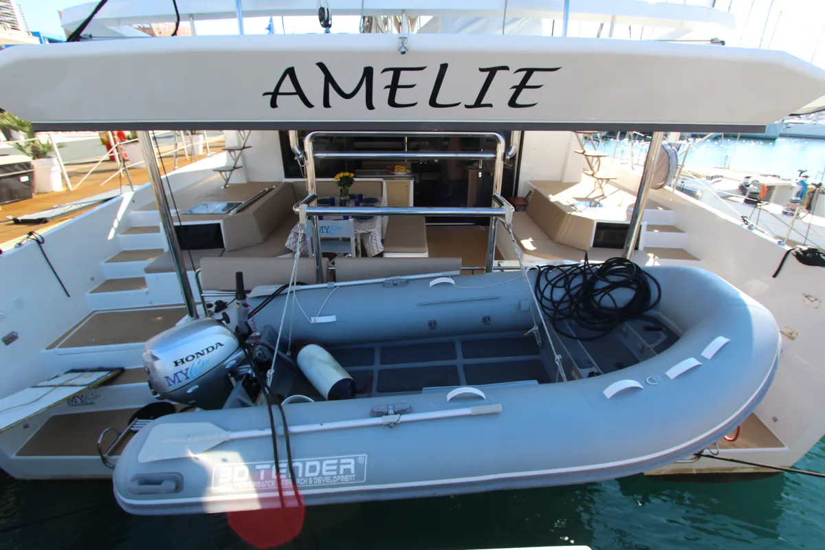 Amelie, a Dufour Catamaran 48 catamaran at Cecina, Italy