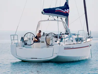 Exterior view of Oceanis 35.1 Club, a Gulet Moorings 352 sailboat at Cannigione, Italy