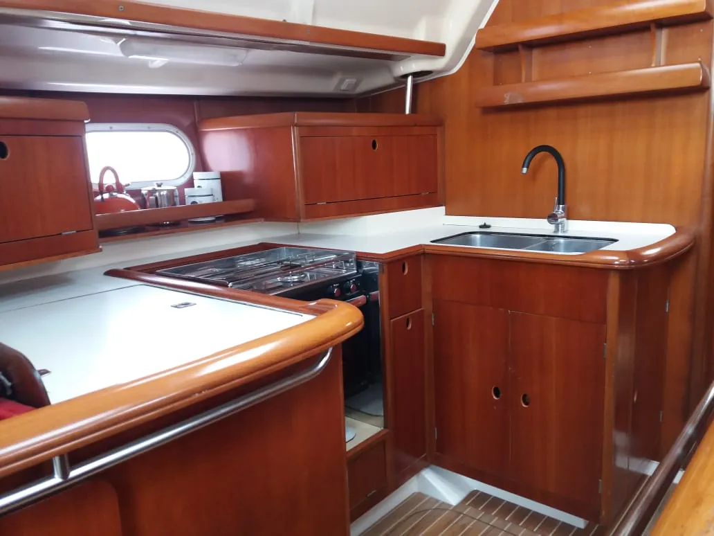Galley of Fetard, a Dufour Gib Sea 51 sailboat at Municipal Unit of Lefkada, Greece