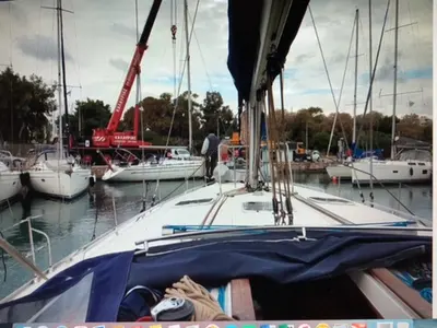 Deck of Fetard, a Dufour Gib Sea 51 sailboat at Municipal Unit of Lefkada, Greece