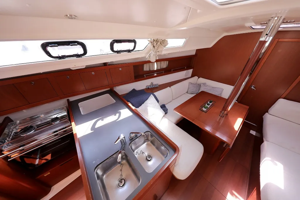 Galley of Caprice, a Beneteau Oceanis 34 sailboat at Grad Vodice, Croatia