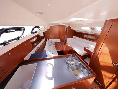Galley of Caprice, a Beneteau Oceanis 34 sailboat at Grad Vodice, Croatia