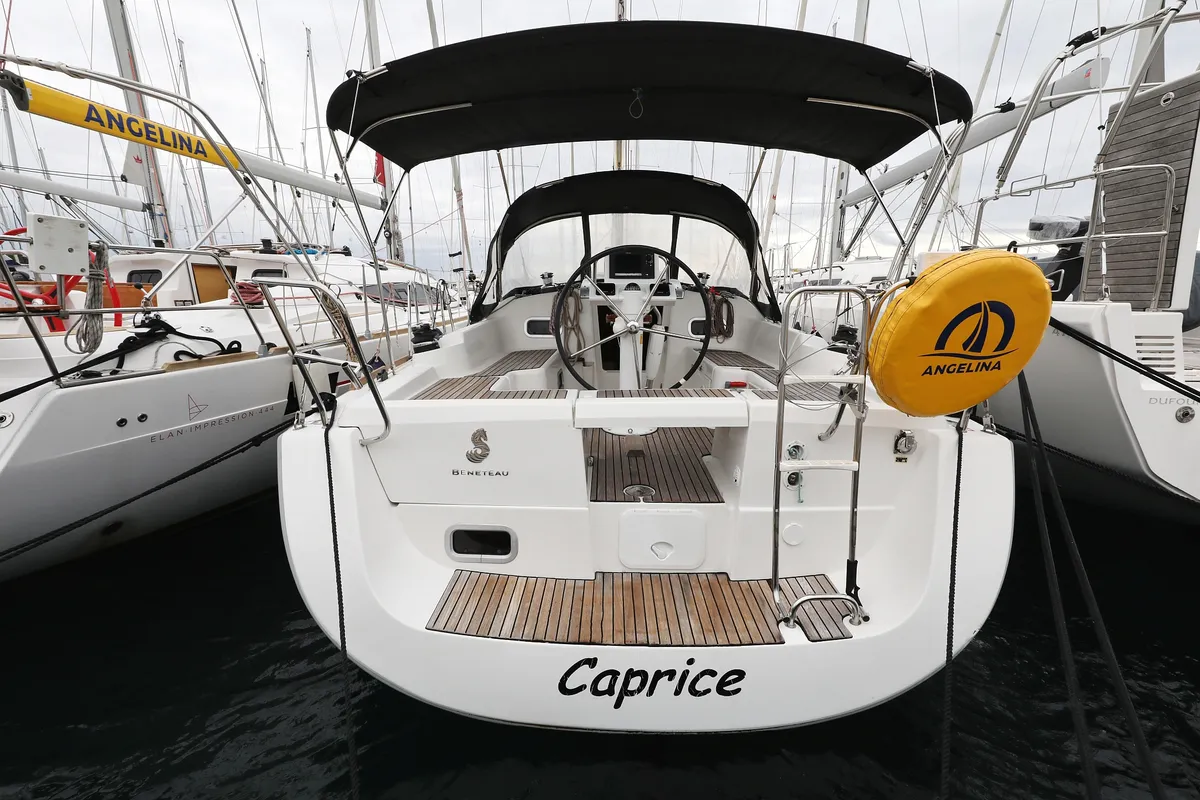 Exterior view of Caprice, a Beneteau Oceanis 34 sailboat at Grad Vodice, Croatia
