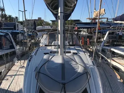 Deck of Alboran Bourbon (Las Galletas), a Jeanneau Sun Odyssey 519 sailboat at Elephant Butte Estates, United States