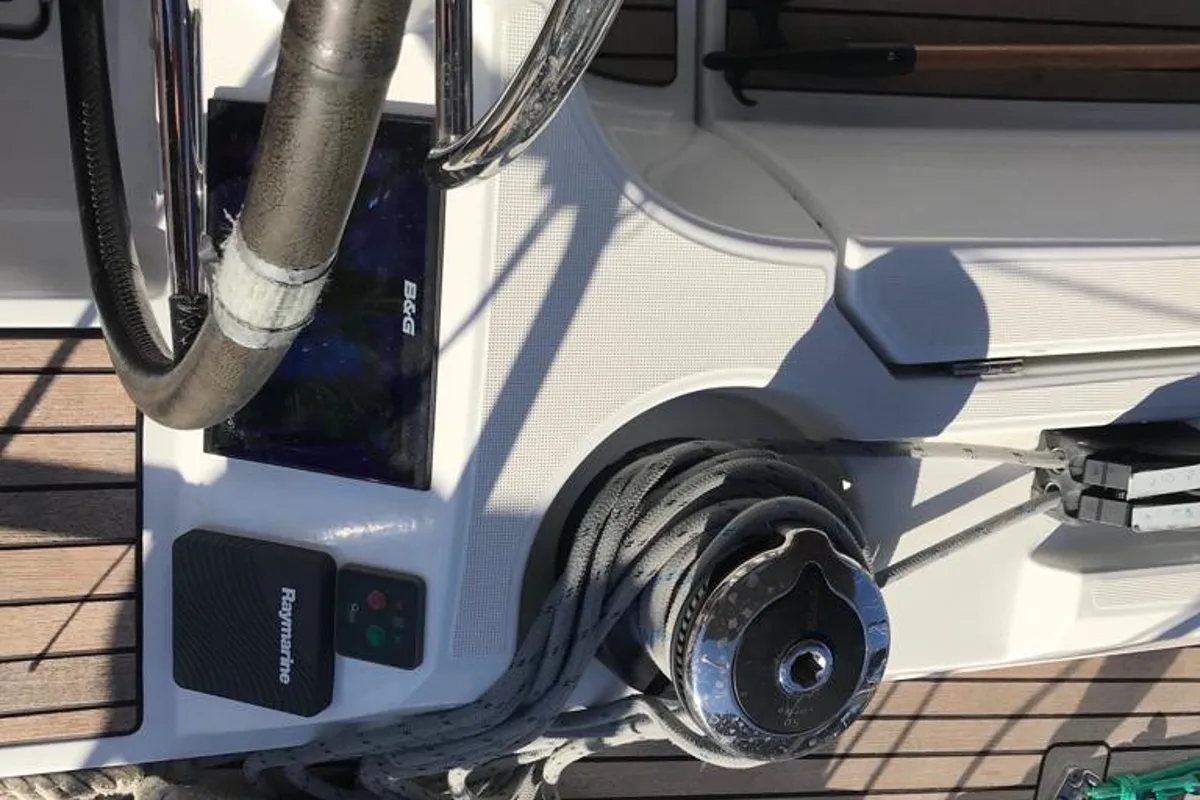 Alboran Bourbon (Las Galletas), a Jeanneau Sun Odyssey 519 sailboat at Elephant Butte Estates, United States
