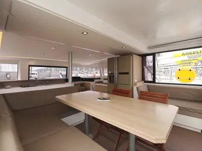 Salon of Tisia, a Bali 4.3 catamaran at Grad Trogir, Croatia