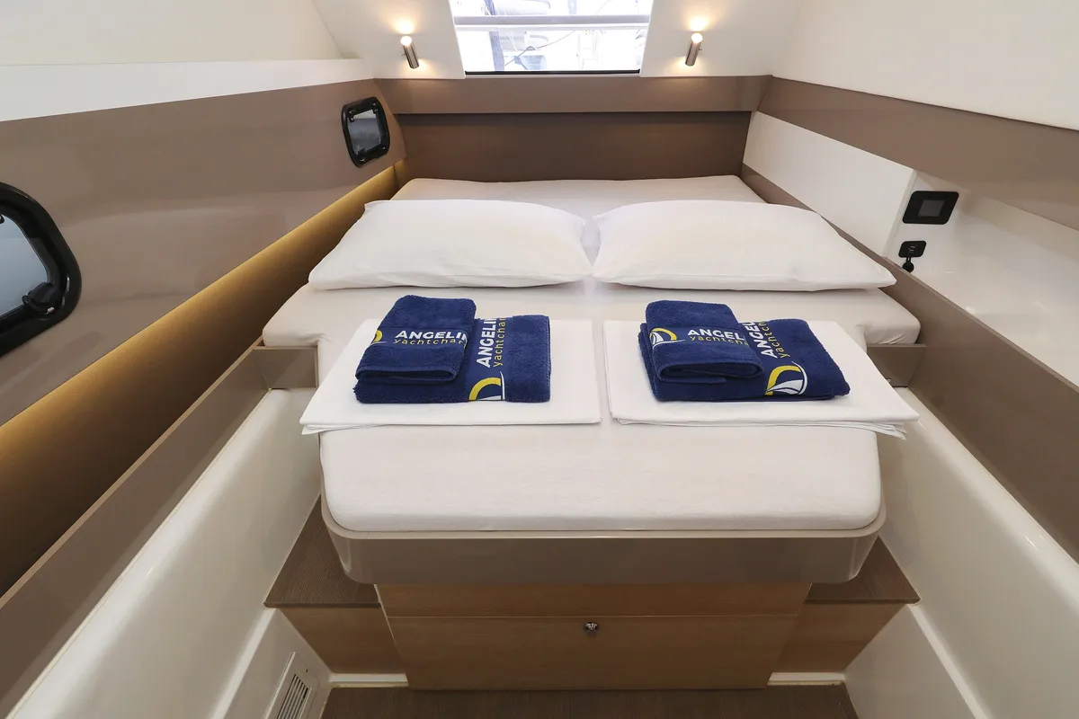 Cabin on Tisia, a Bali 4.3 catamaran at Grad Trogir, Croatia