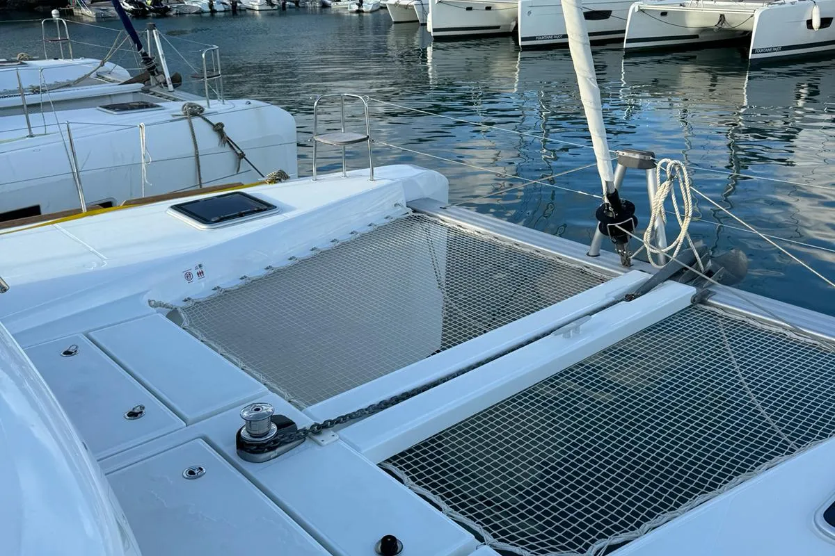 Deck of Roxy I, a Lagoon 40 catamaran at Alameda, United States