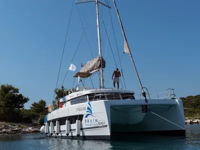 Exterior view of Bali Catspace, a catamaran at Seget Donji, Croatia