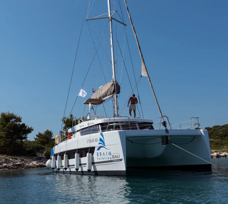 Exterior view of Bali Catspace, a catamaran at Seget Donji, Croatia