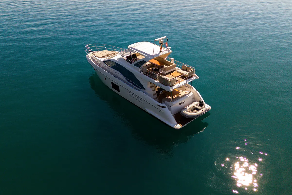 Exterior view of Be Happy, a Azimut 55 Fly motor yacht at Grad Kaštela, Croatia