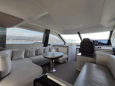 Salon of Be Happy, a Azimut 55 Fly motor yacht at Grad Kaštela, Croatia